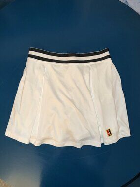 Nike White Circle Skirt with Black-Trim Waistband